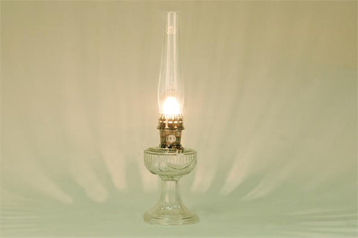 Safe non electric kerosene mantle lamp for indoor use on shelf, mantle, or table