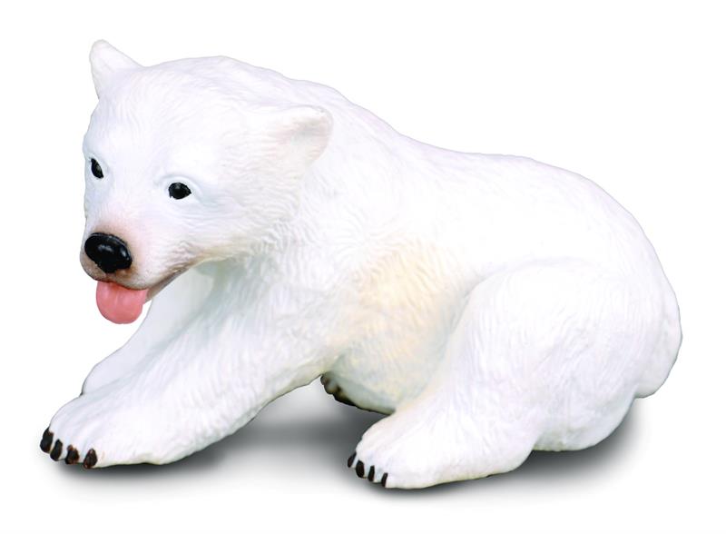 Polar bear fur consists of a layer of dense underfur and an outer layer of guard hairs, which appear white to tan but are actually transparent. This toy figurine measures: 5.5cm X 3cm. This true to life, scaled-down Polar Bear is perfect for use in diora