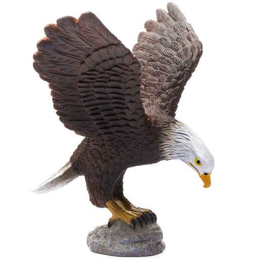 The 4.1" L x 3.5'' H Wildlife American Bald Eagle is realistic and lifelike in every detail, from it's giant wing span to it's powerful talons.Using role play, children gain a deeper knowledge of the animals. Excellent for educational purposes and for us