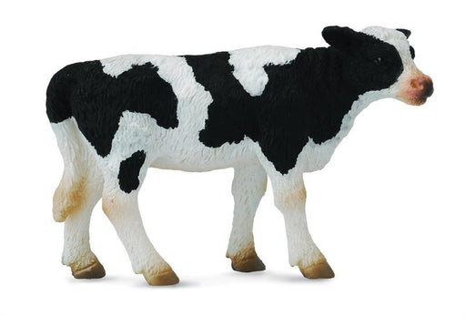 Add realism to your child's barnyard play set with CollectA's lifelike Friesian Calf (Standing). Also known as the Holstein, the black and white Friesian is known the world over as a producer of dairy products. You can create your own herd when you add th