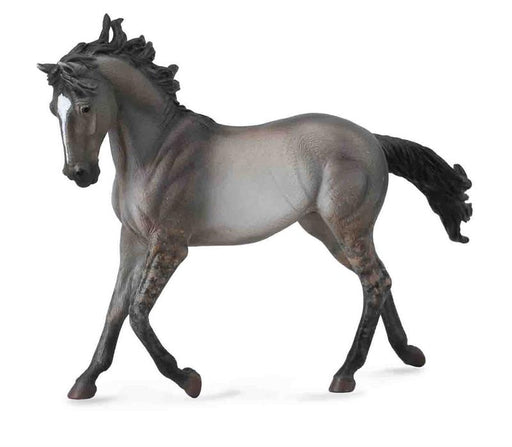 trotting toy horse, silver dun, grulla, or grullo dun color