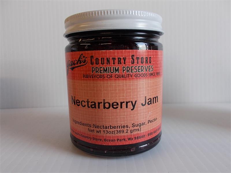 Nectarberry Jam, 13 oz. jar Deep, dark purple Oregon Nectar berries are used to make this delicious jam. Distinct tangy but rich flavor. Made from soft berries too fragile to sell fresh. A hybrid of Raspberry, Blackberry, and Loganberry. Ingredients: Ne