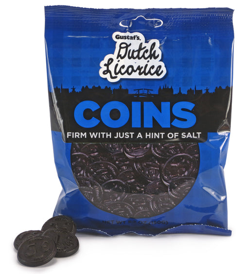 Gustaf's Licorice Coins (Money Licorice) 5.2 ounce Dutch Licorice