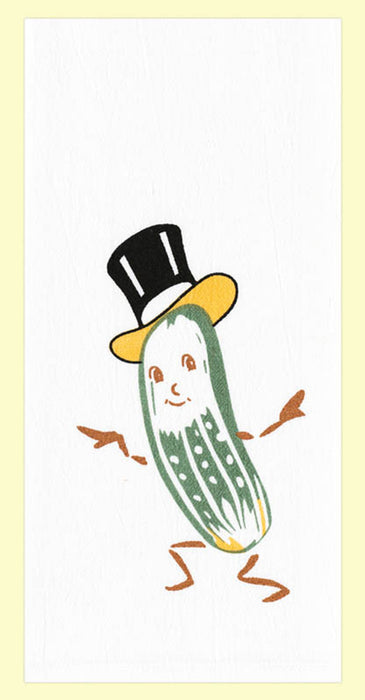 Red and White Kitchen Retro Mr Pickle Flour Sack Towel 100% Cotton