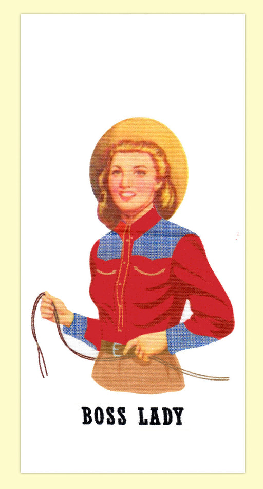 Red and White Kitchen Retro Boss Lady Flour Sack Towel #VL128