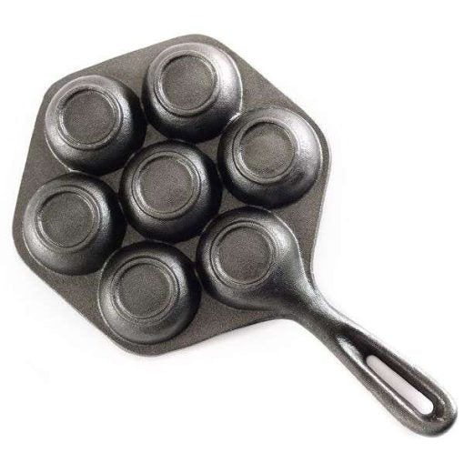 NorPro #3114 Cast Iron Aebleskiver Pan for Stuffed Pancakes, Munk Pan