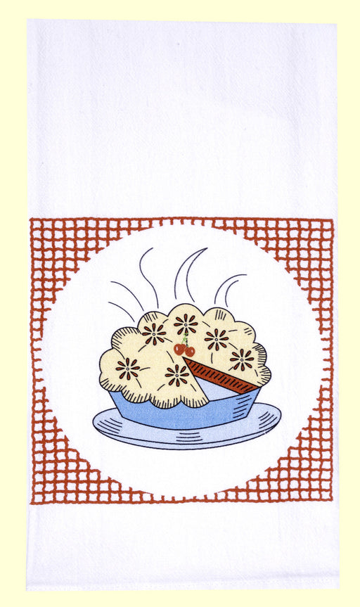 Red and White Kitchen Retro Heavenly Cherry Pie Flour Sack Towel 100% Cotton Towel