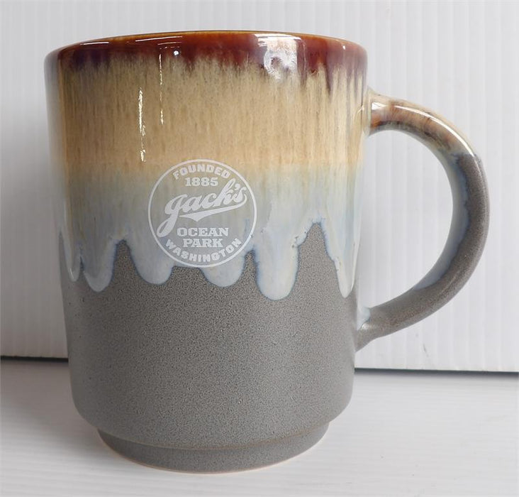 Jacks Logo Gray Glaze Coffee Mug 15 oz.