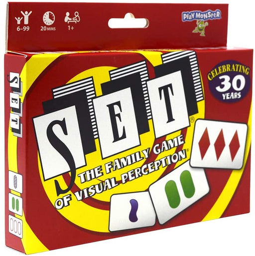 SET is one of the most awarded games of all time! Race to find as many SETs as you canthe player with the most SETs at the end of the game wins! Play SET solo or with as many people as you can fit around the table!
