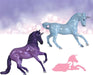 Hidden within the castle walls is a new unicorn foal waiting to be discovered. The set comes complete with a mare, a stallion, and a foal, of course! The Dazzling Cliffs family is sure to delight and charm you!