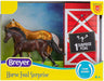 This set features a Palomino Thoroughbred and a Bay Warmblood, and their foal remains hidden in its stall until you open the package!