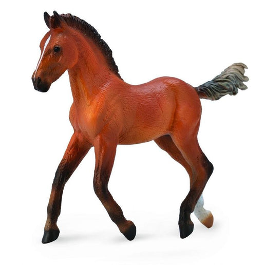Brown trotting or walking toy baby horse figurine
