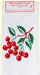 Bursting with color, our vintage-inspired cherries design is printed on cotton flour sack.  17" x 24"; j hook.  