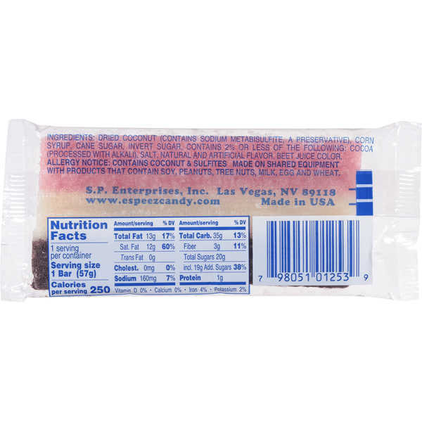 Neapolitan Coconut Layered Candy Bar