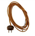 Gold Rayon Lamp Cord Set with Ribbed Style Plug, 46863