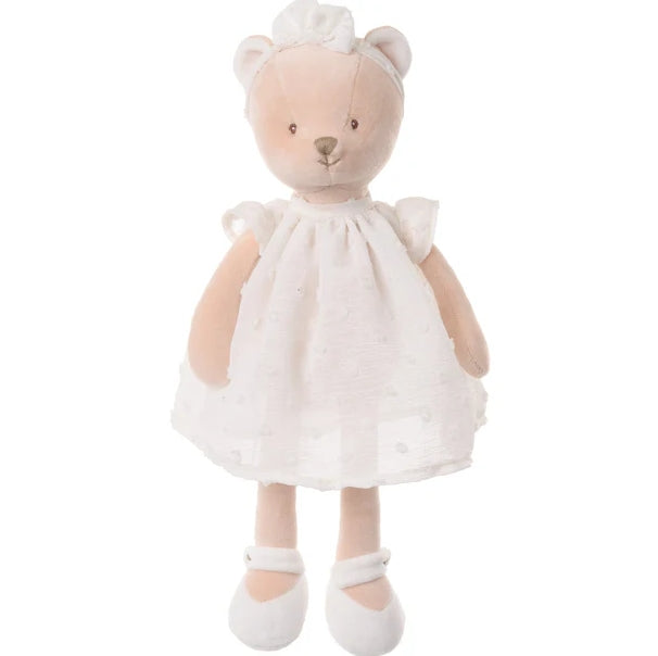 Bukowski Bears Melissa Light Brown Bear in White Dress Premium Plush Toy 12 Inch