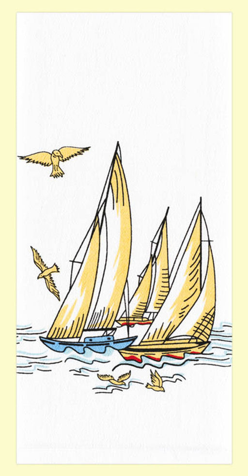 Red and White Kitchen Retro Wind in Your Sails Flour Sack Towel #VL105