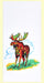 Red and White Kitchen Retro Manfred the Moose Flour Sack Towel 100% Cotton