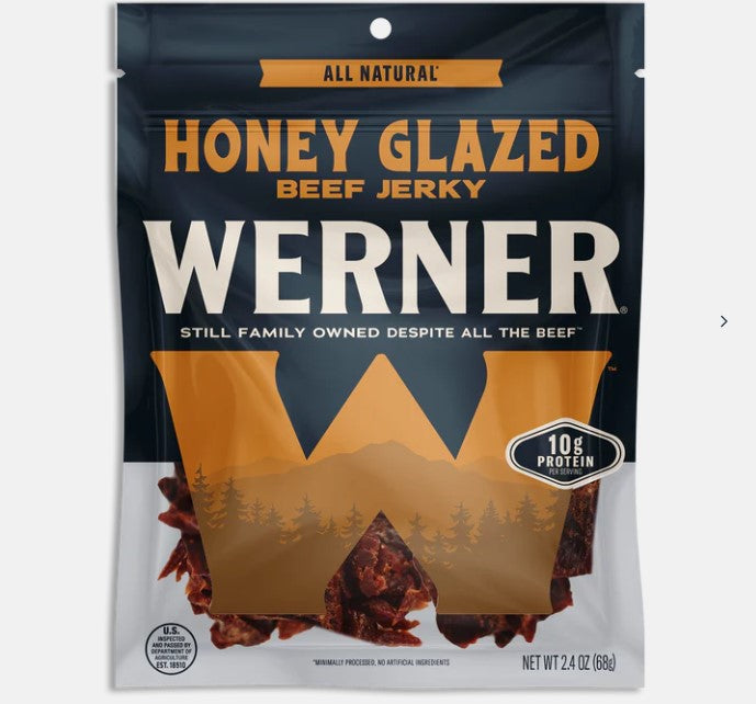 Werner 2.4 oz. All Natural Honey Glazed Beef Jerky