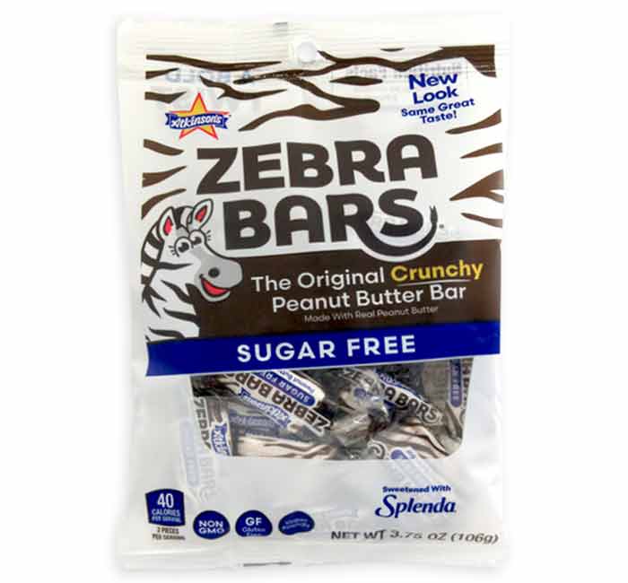 Atkinson Zebra Peanut Butter Bars Sugar Free Candy