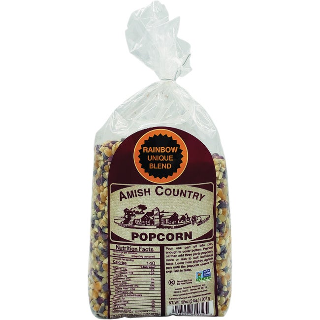 Amish Country Popcorn Rainbow Blend Popcorn Kernels – 2 lb Bag
