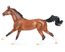 Cantering Bay Model Horse Stallion with white socks, black mane and tail