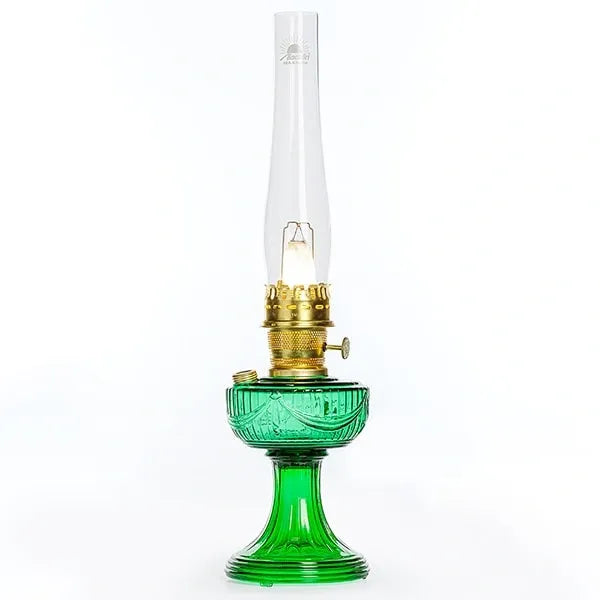 Aladdin Lamps Emerald Green Short Lincoln Drape Table Lamp #C6198