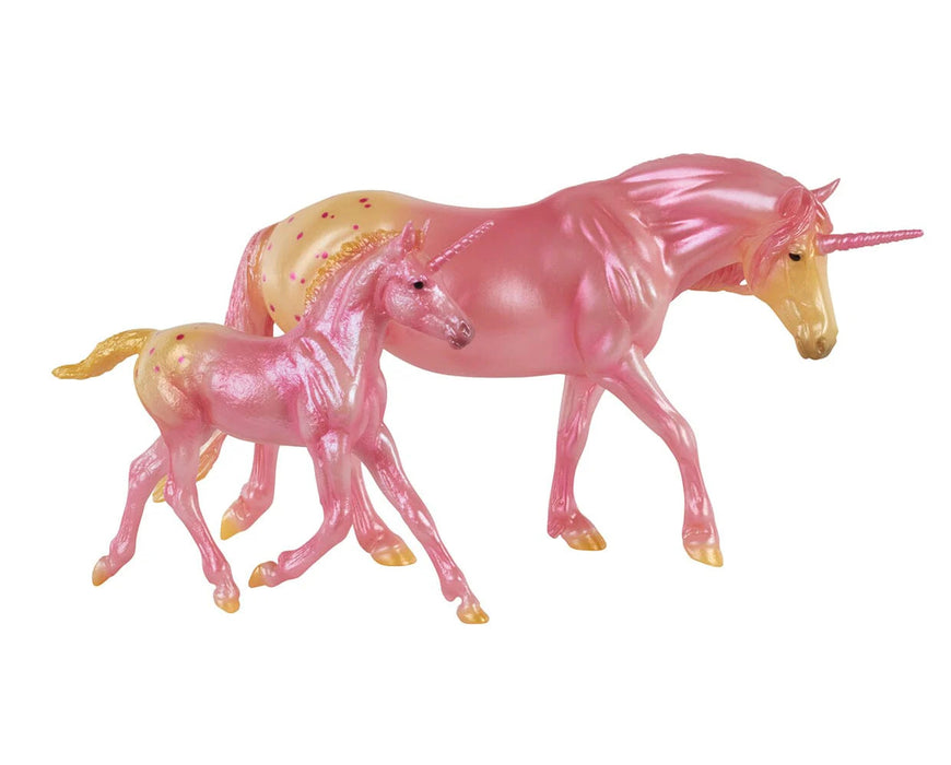 Breyer Freedom Series Candy Delights Unicorn Pink Mare & Foal Set #10613 - Magical Fantasy Horse Models
