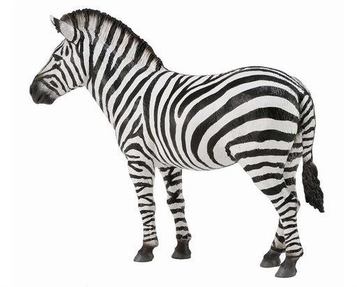 CollectA's realistic Common Zebra figurine measures 4.72" L x 1.97" H x 3.74" W. For ages 3 and up. 1:18 Scale. 