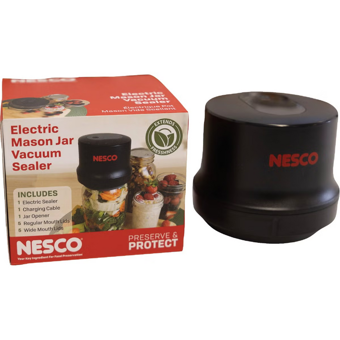 Nesco 2-in-1 Mason Jar Vacuum Sealer - Preserve Food Freshness in Canning Jars