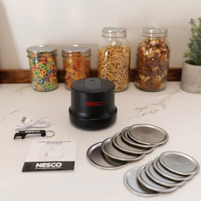 Nesco 2-in-1 Mason Jar Vacuum Sealer - Preserve Food Freshness in Canning Jars
