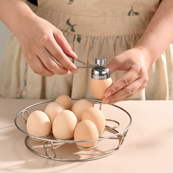 Fox Run Stainless Steel Egg Cracker & Shell Opener – Raw or Hard Boiled