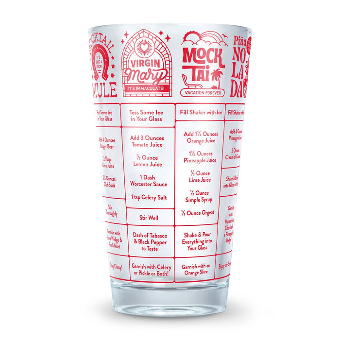 Fred & Friends Good Measure Mocktail Recipe Glass