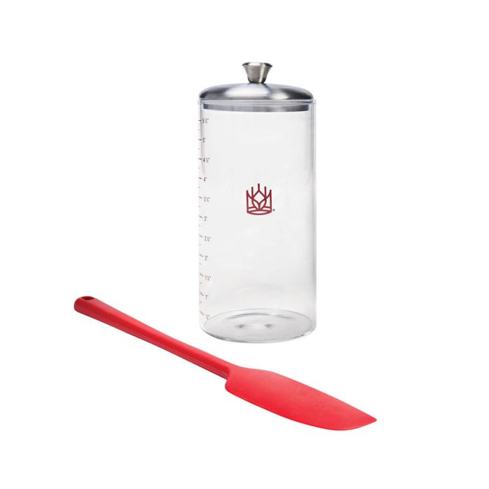 King Arthur Baking Petite Glass Sourdough Crock with Spatula - 1 Pint