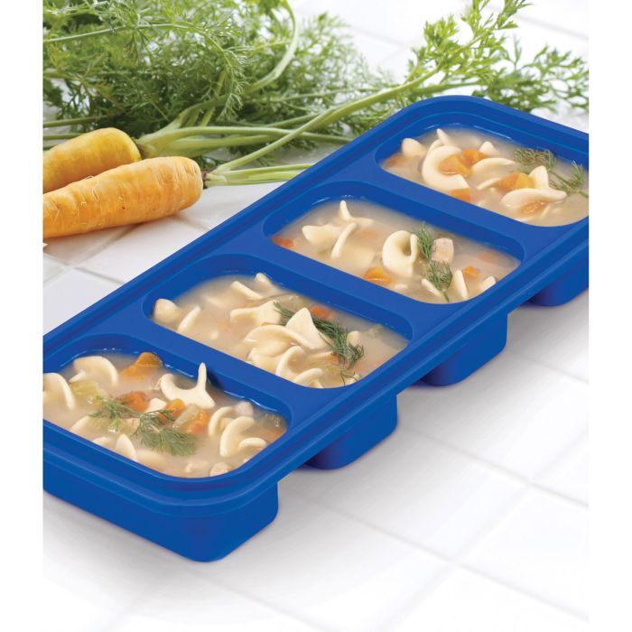 HIC Kitchen Prep-N-Freeze Silicone Meal Prep Tray - Four 6 oz Portions