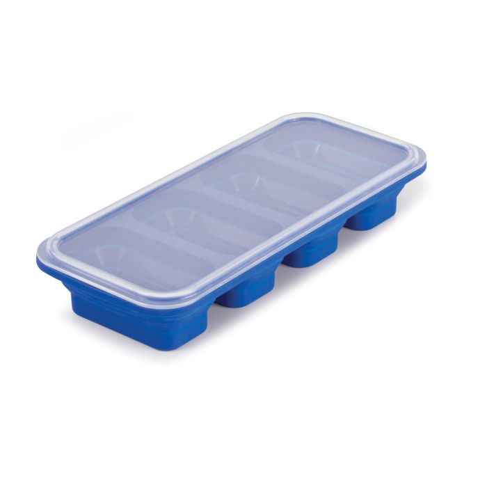 HIC Kitchen Prep-N-Freeze Silicone Meal Prep Tray - Four 6 oz Portions