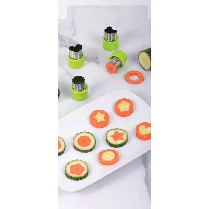 Mini Fruit and Vegetable Cutters - 9 Piece Cookie Cutter Set for Food