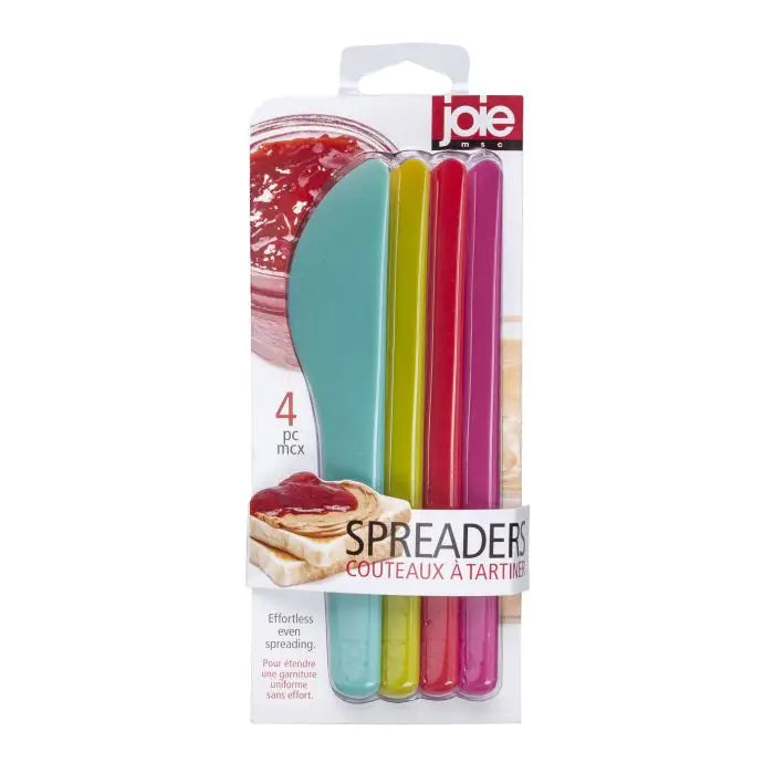 Joie Spreader Set 4-Pack - Stainless Steel Knife Spreaders for Butter, Jams, and Condiments