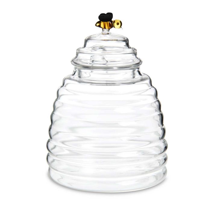 HIC Kitchen Glass Honey Jar with Lid & Beechwood Dipper - 16 oz