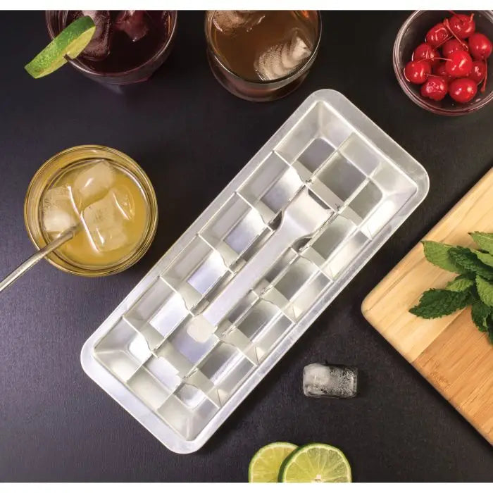 Vintage Ice Cube Tray - Retro Aluminum Lever Release Ice Tray