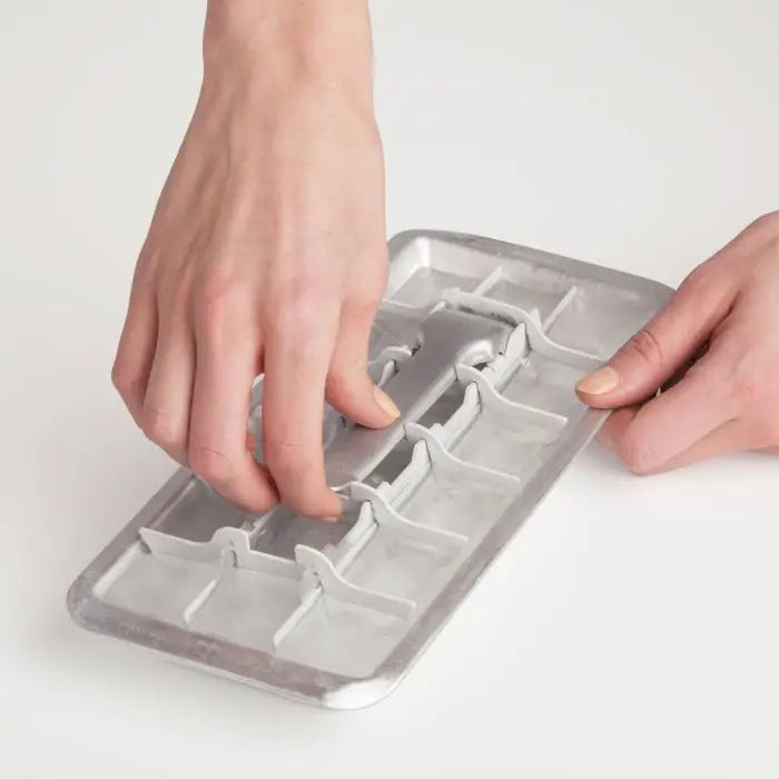 Vintage Ice Cube Tray - Retro Aluminum Lever Release Ice Tray