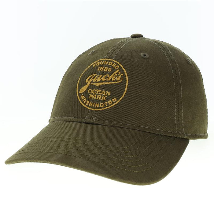 Jack's Country Store Logo Hat - Loden Green Baseball Cap with Gold Embroidery