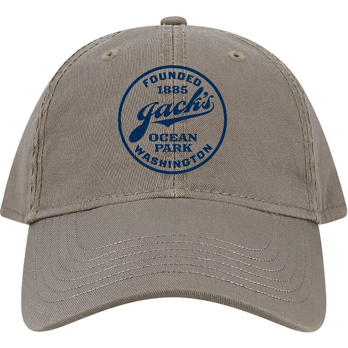 Jack's Country Store Logo Hat - Dark Grey Baseball Cap with Dark Blue Embroidery