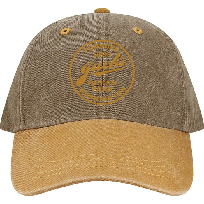 Jack's Country Store Logo Hat - Coffee Brown Baseball Cap with Lumber Embroidery