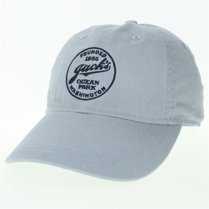Jack's Country Store Logo Hat - Blue Fog Baseball Cap with Dark Blue Embroidery