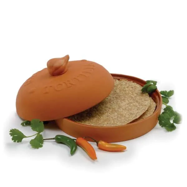 Norpro Terra Cotta Flatbread & Tortilla Warmer - Microwave Safe
