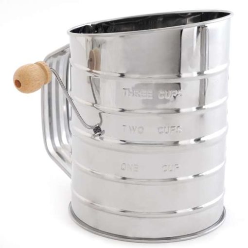 NorPro 5 Cup Stainless Steel Crank Flour Sifter - Professional Baking Sifter