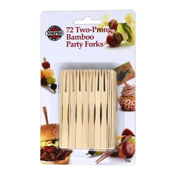 NorPro 72-Piece Bamboo Cocktail Forks - Eco-Friendly Appetizer Picks