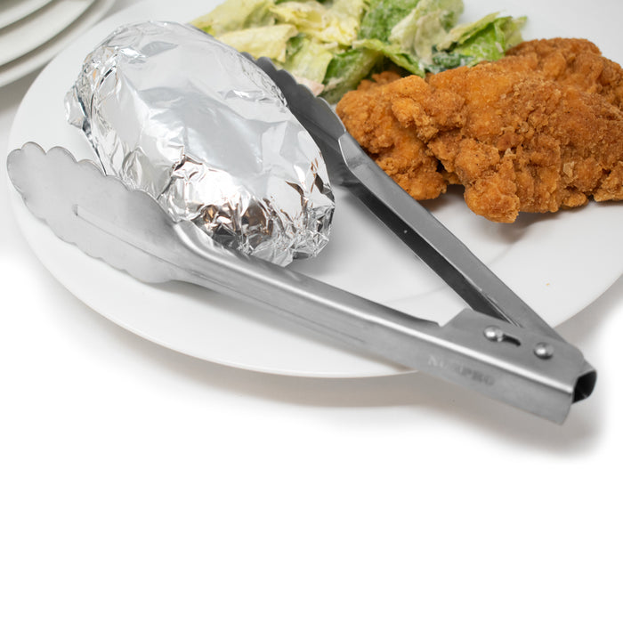 Norpro 1959 Stainless Steel Tongs 9 Inch - Multi-Purpose Kitchen Tool