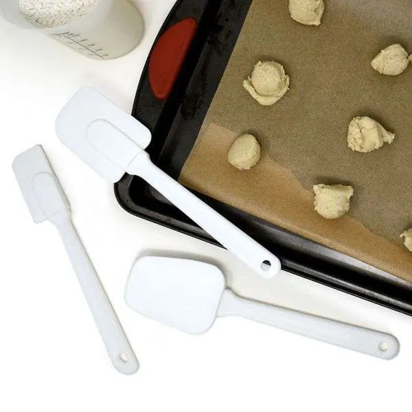 NorPro 3 Piece Plastic Spatula Set - Heat-Resistant Nonstick Safe Kitchen Scrapers